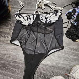 Black and White Camouflage Bodysuit